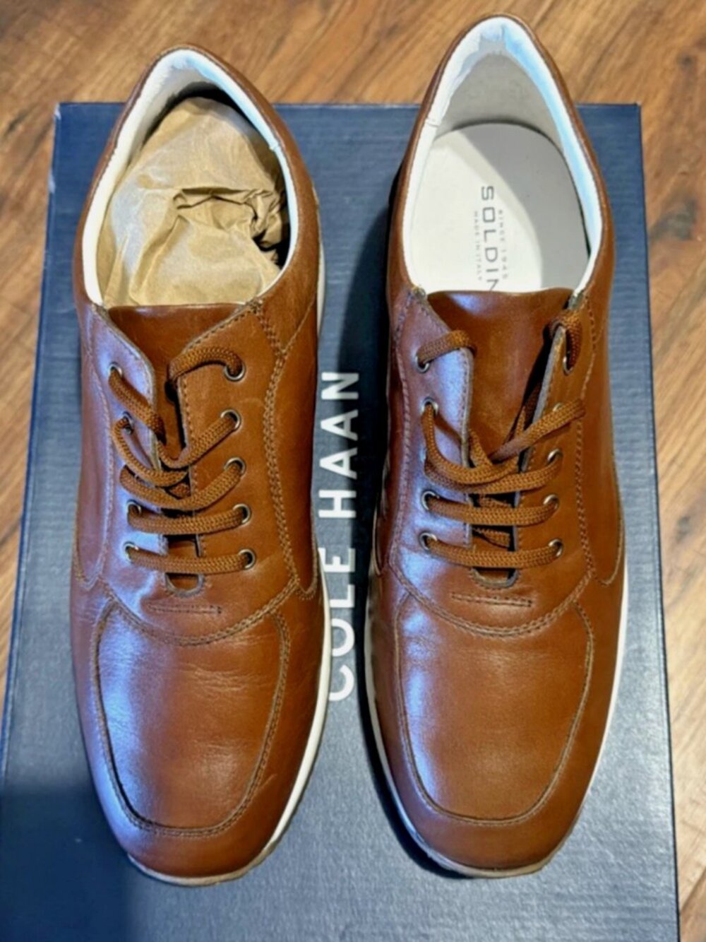 SOLDINI Shoes Brown Breathable Genuine Leather Women's US 9 EU40 Shock Absorbant